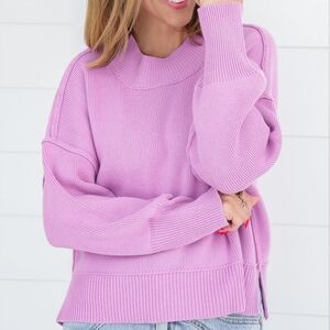 Cotton Blend Drop Shoulder Sweater
